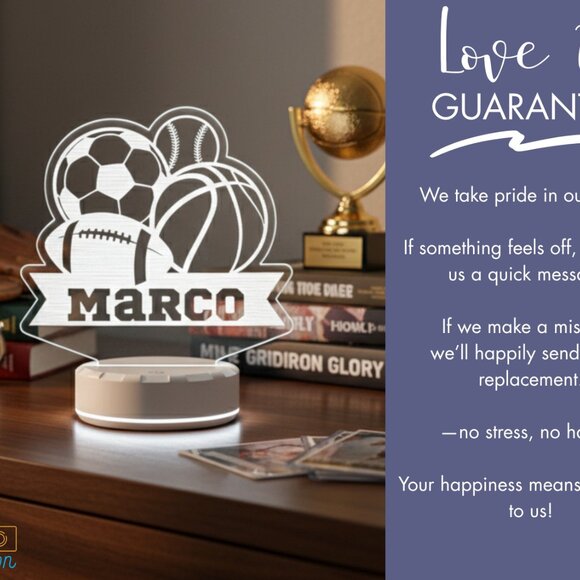 Sports LED Night Light – Personalized Gift Idea - Picture 6 of 8
